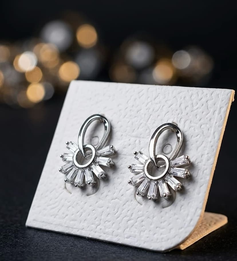 Silver Circular Drop Earrings