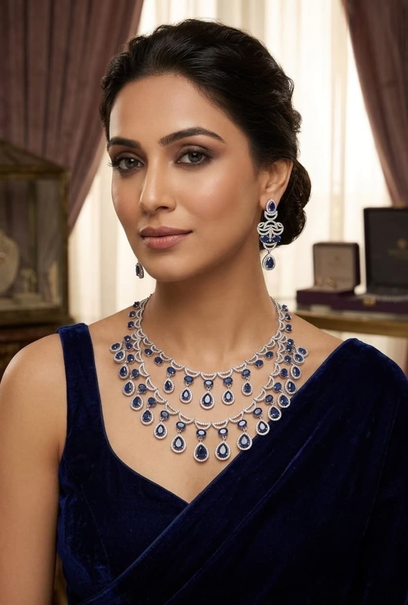 Blue Sapphire Layered Necklace